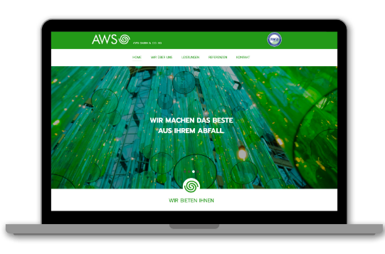 Bildschirm mit Webseite der AWS Königswusterhausen